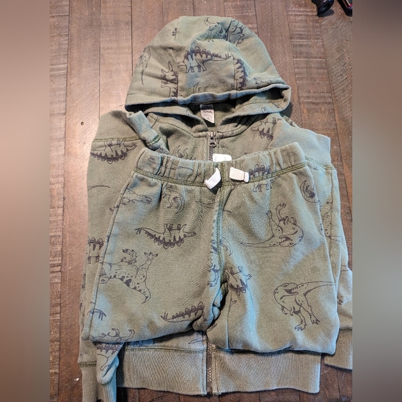 Carter's Kids Dinosaur Matching Zip Up Jacket and Stretch Pants Size 6/6a - Picture 2 of 2